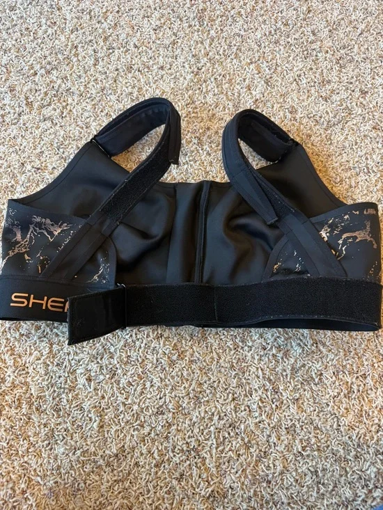SHEFIT High Impact Ultimate Zip Front Sports Bra Black Size 2Luxe - Picture 9 of 15
